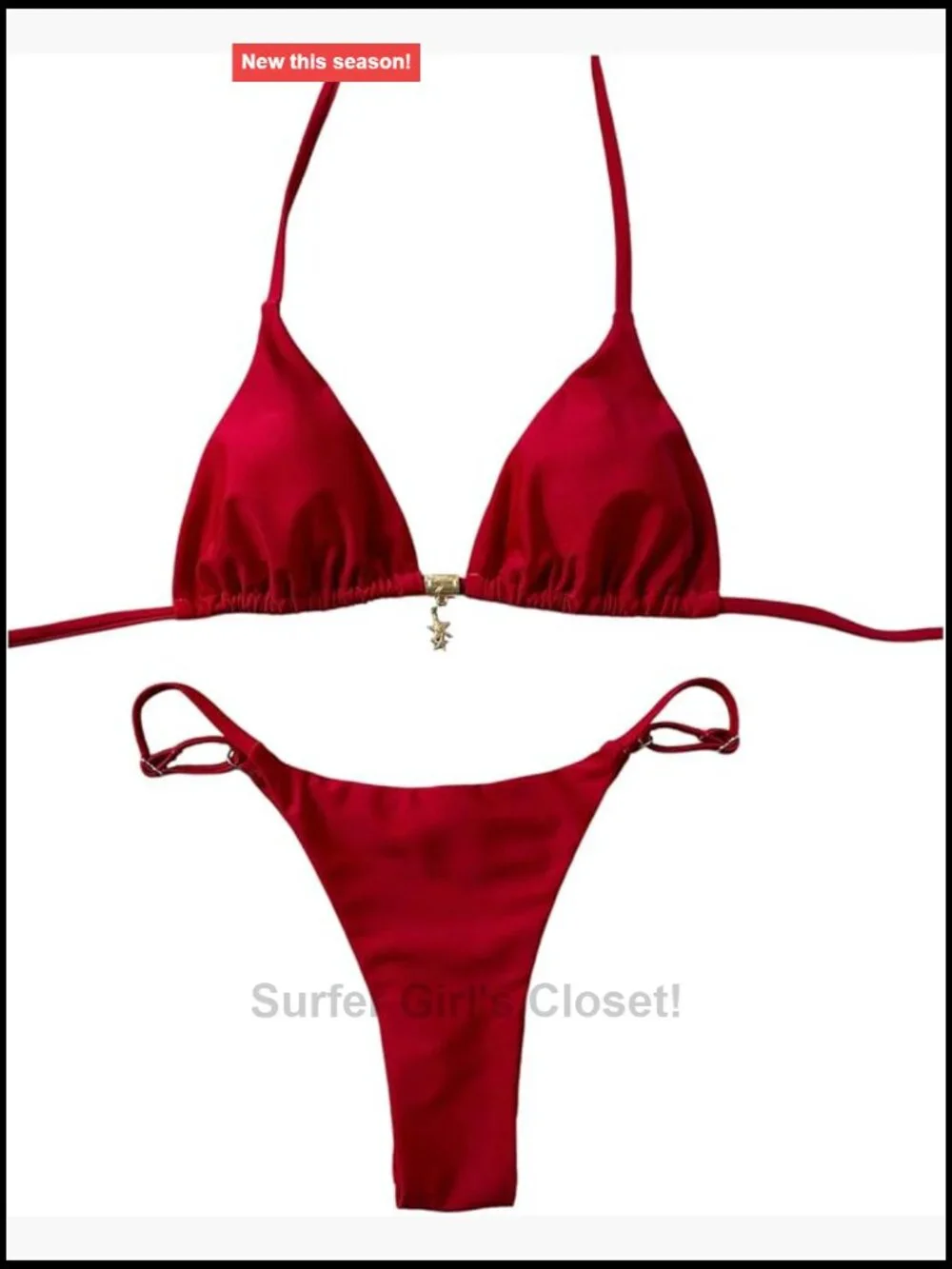 Women's High Cut Bikini Set Ruched Triangle Halter Swimsuit Two Piece